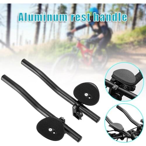 2021 Bike Handlebar Lightweight Bicycle Rest Handle Long Distance Aluminum Alloy Bicycle Handlebar Arm Rest Clip TT Bar N66