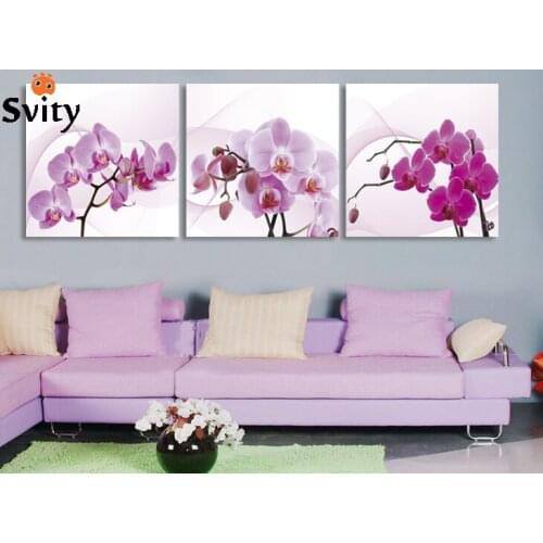 3 panel Wall Art Moth orchid Picture Oil Painting Canvas No Framework Abstract Print For Home Modern Decoration wall art