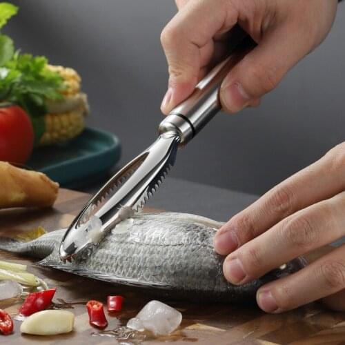 304 Stainless Steel Fish Scale Removal Fish Cleaning Peeling Scraper Fish Bone Tweezers Kitchen Tool Accessories