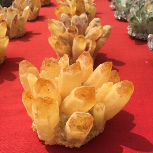 400-800g Natural Yellow Ghost Phantom Quartz Crystal Cluster Healing Specimen home decoration office living room crystal decora