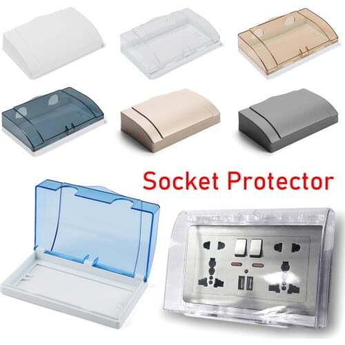 86 Type Double Socket Switch Protector Electric Plug Cover Child Safety Box Waterproof Splash Box Power Outlet Bathroom Supplies