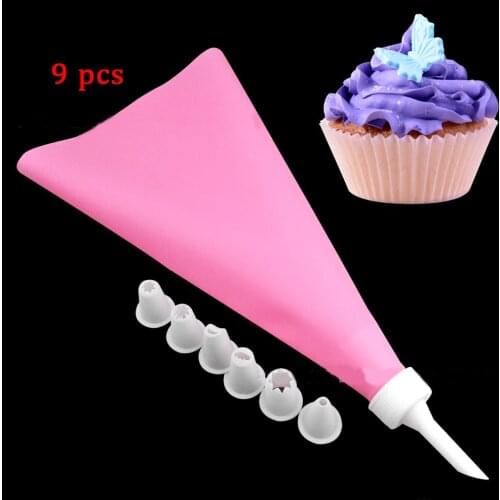 9-piece Baking DIY Tool Plastic Decorating Mouth Milking Bag Kitchen Baking Cake Supplies