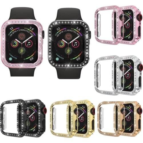 Diamond Watch Cover Bumper Protective Case For Apple Watch Series 4 Bling Rhinestone Case For iWatch 40mm 44mm Cover Shell