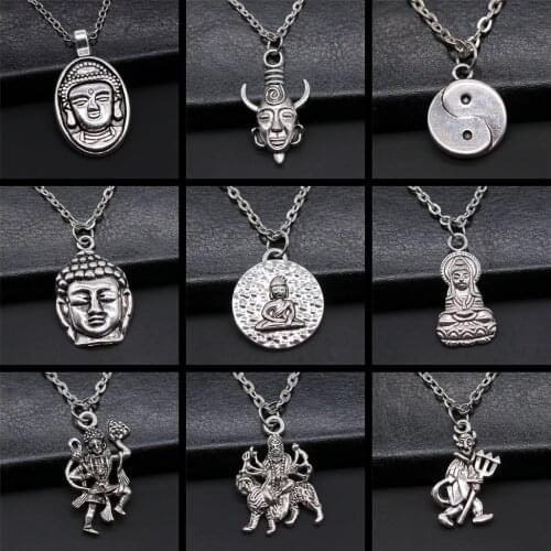 Buddhist Buddha Pendant Necklace Chinese Taoism Tai Chi Yin Yang Pendant Neckalce Gift For Women Men Religion Jewelry