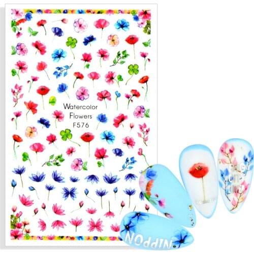 Blooming Flower Nail Slider 3d Sticker Abstract Lady Face Wrap Adhesive Decals for Nail Art Designs Manicure Decor Accessories