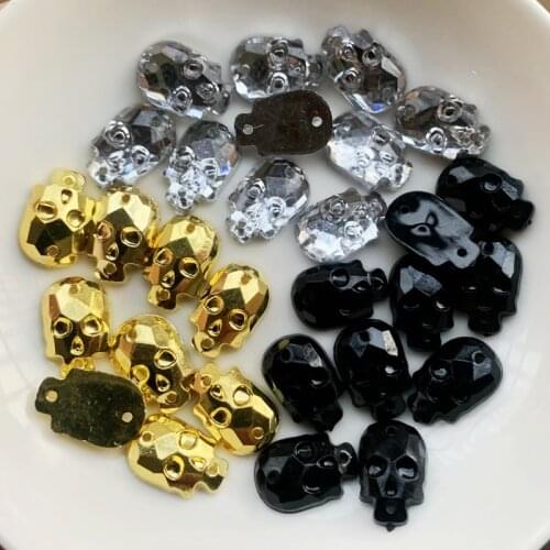 Diy14mm *9mm 2 holes Bone Flat Back Festival Decorative Costume Accessories flat back Sewing rhinestones 25pcs/lot
