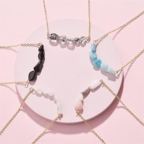 Druzy New Arrival Natural Crystal Random Irregular Stone Pendant Short Necklace Multiple Colors Available for Women Jewelry