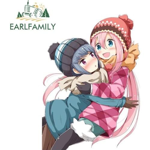 EARLFAMILY 13cm x 9.3cm for Yuru Camp Car Fine Stickers Bumper Decal Car Accessories Waterproof Sunscreen for RV GTR EVO SX