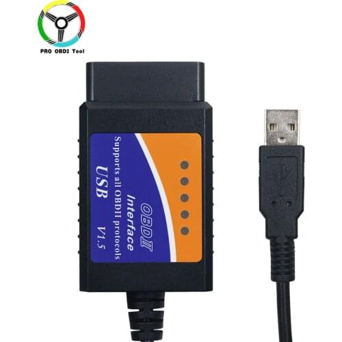 ELM327 USB V1.5 PIC18F25K80 Chip OBD2 Diagnostic Cable Auto Code Reader for Most OBD2 Protocols ELM 327 USB 25K80
