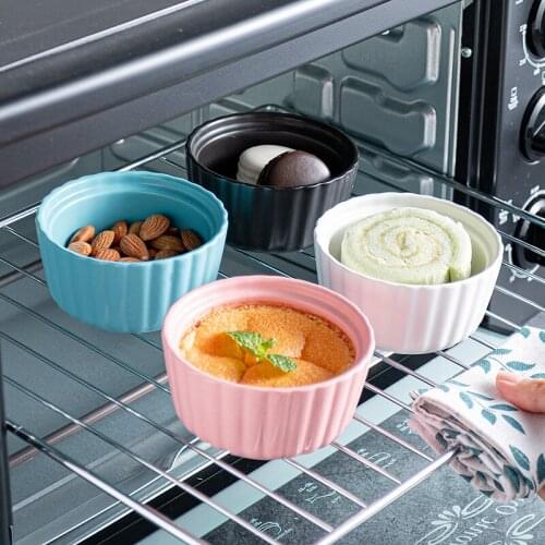 Mini Creative Ceramics Baking Bowl Double Skin Milk Dessert Baking Pudding Cup Steamed Cake Pastry Bowl Oven Tableware Porcelain