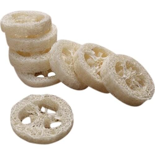 Loofah Loofah Slices 100 Pieces Handmade Loofah Soap Box Carton Tool Cleaning Sponge Face Soap Holder 6-7cm