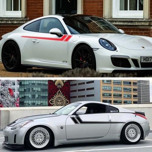 2pcs Car Side Body Sticker Automobiles Vinyl Film Long Stripe Decals DIYTStylish Styling Stickers DIY Car Accessories 173*22cm