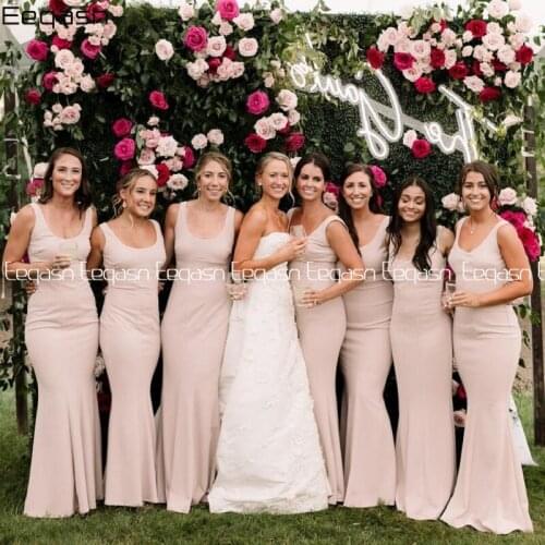 Newest 2021 Mermaid Bridesmaid Dresses Long Ruched Sexy Wedding Party Dress Maid of Honor Gowns for Women Plus Size
