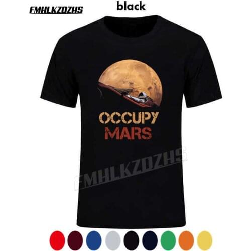 Novelty Man Occupy SpaceX Starman T Shirt Cool Man 100% Cotton Elon Musk Space X T-Shirt Summer Camiseta Brand tshirt H123