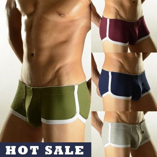 New Male panties trunk breathable cotton pants low-waist sexy panties boys underwear boxer short trunk sexy low waist 3D