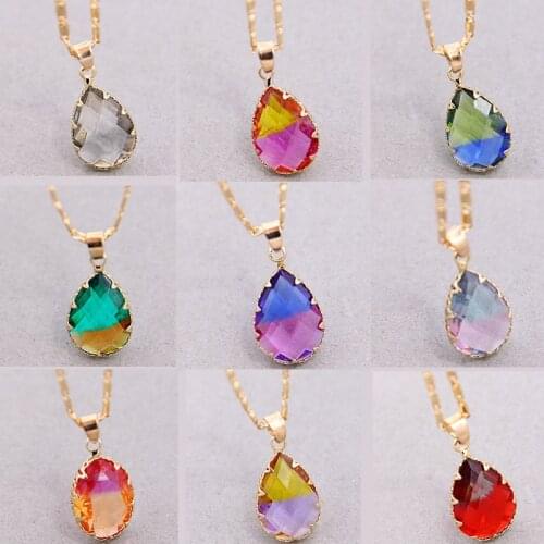 Random colors colored plexiglass drop pendant necklace Resin DIY charm necklace ladies jewelry gifts