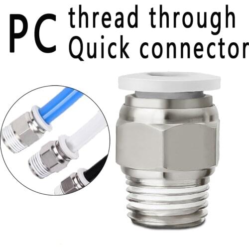 PC pneumatic connector hose trachea quick connector white male thread 1/4" 1/2" 1/8" 3/8" BSP air compressor accessories