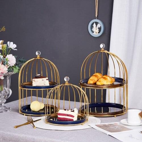 Birthday Party Cake Wedding Cake Stand Holder Ceramic Cake Plate Two Floors Dessert Snack Rack Decoration