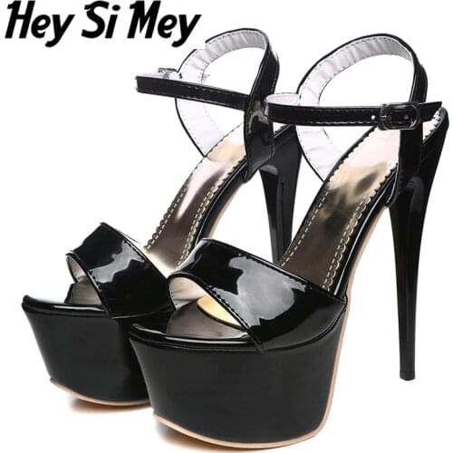 Sexy Gladiator Sandals Women Platform High Heels Fashion Patent Leather Summer Sandal For Women Straps Womens Stripper Shoes