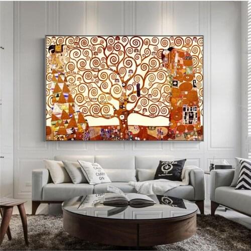 Modern Wall Art Tree Of Life Gustav Klimt Wall Pictures For Living Room Canvas Painting Decorative Printed Art Drop shipping