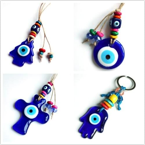 Turkish glass blue eyes jewelry pendant keychain key ring gifts for men and women unique retro blue eyes car keychain pendant
