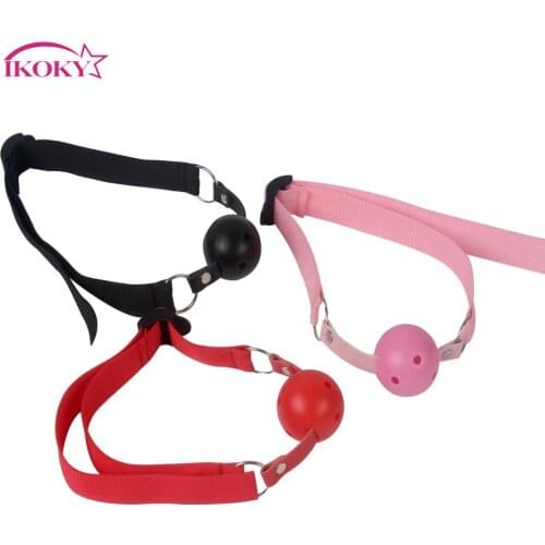 Adults Games Universal BDSM Bondage Open Mouth Gag Ball Flirting Band Oral Fixation Stuffed Sex Toys for Women Couples