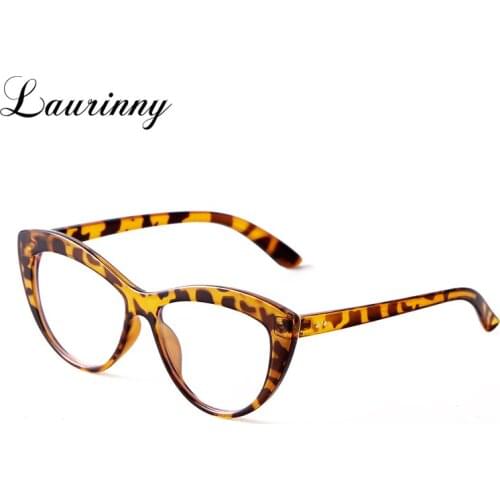 Vintage Cat Eye Eyeglasses Women Trendy Decorative Anti Blue Light Eyewear Leopard Frame Optical Spectacle Plain Glasses Female