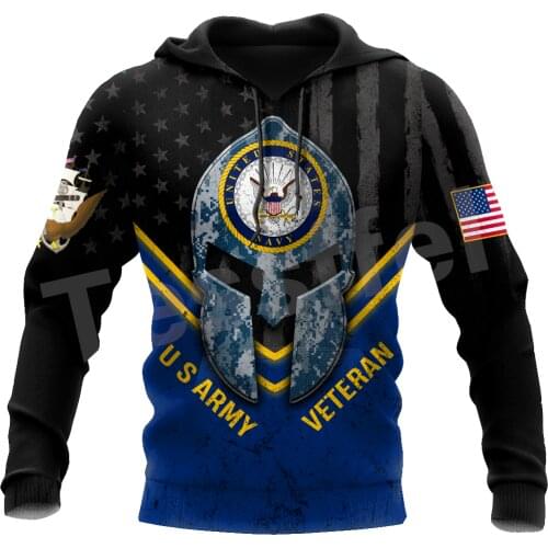 Tessffel Eagle Navy Army Veteran Military Camo Harajuku Pullover 3DPrint Streetwear Tracksuit Autumn Casual Hoodies Men/Women A8