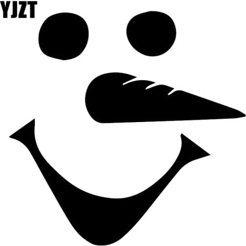 YJZT 16.9X16.7CM Snowman Faces Creative Window Decal Vinyl Car Sticker Accessories C25-1154