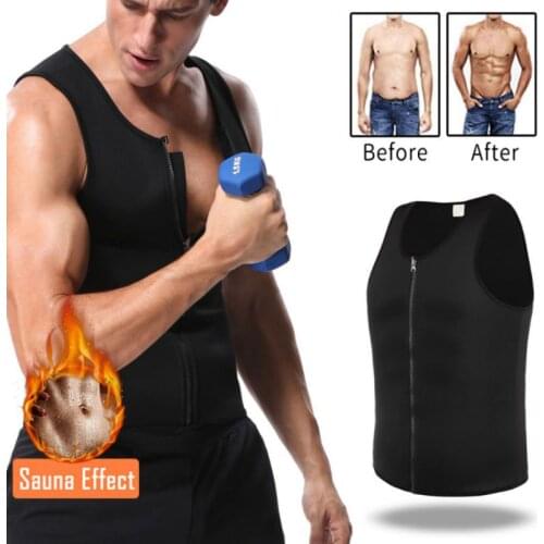 Men Belly Men Slimming Shaper Weight Loss Zipper Vest Vest Fitness Gym Neoprene Sauna Vest Sweaty Hot Waist Trainer Body