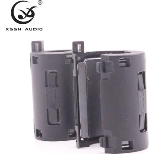 10pcs 11mm High End XSS audio YIVO black Magnetic Snap-on emc line ferrite core rf filter RFI EMI Noise Suppressor Cable Clip