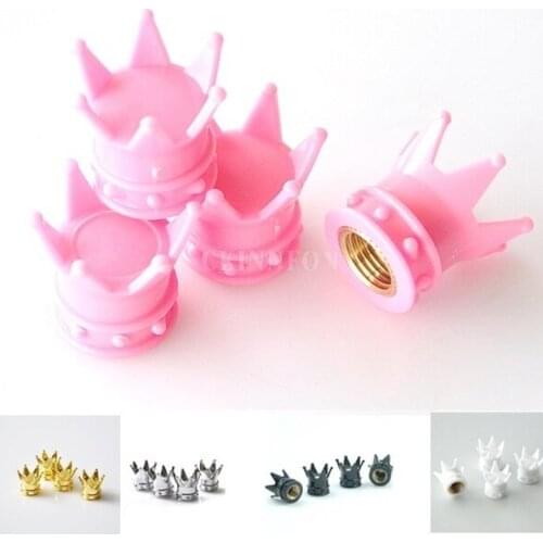 500Pcs/Lot Crown Bicycle Tyre Wheel Stem Air Valve Caps Tire Valve Auto Truck Bike Car Tyre Tire Bike Cycling Presta Accessories