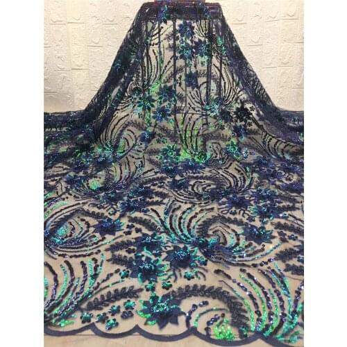 African 3d Lace Fabric sequins Nigerian heavy Beads Lace Fabric High Quality French Embroidered Tulle Lace Fabric For Dress