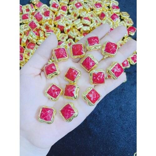 Jewelry Accessories Space Beads , Natural stone Space findings For the Bracelet Necklace DIY Making ,24k 10pcs Red
