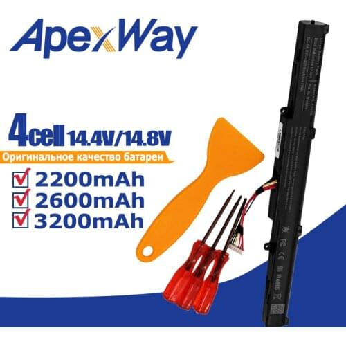 Apexway 14.8V A41-X550E Laptop Battery for ASUS X450 X450E X450J X450JF X751M X751MA X751L X750JA A450J A450JF A450E F450C F450V