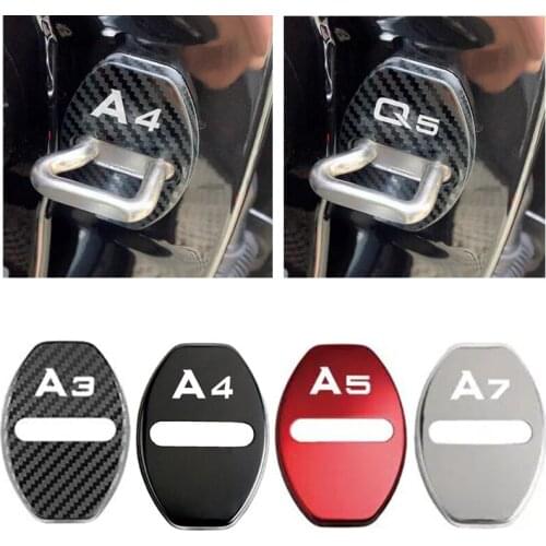 Car Door Lock Decoration Protection Cover Striker for Audi A4 A6 A7 A5 A3 Q2 Q3 Q5 Q7 Q8 Accessories Car Styling