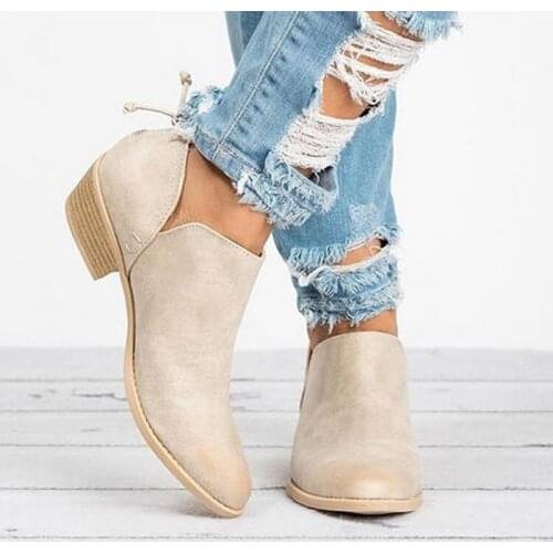 Spring Autumn Women Butterfly-Knot Chelsea Boots Slip-On Med High Heels Female Shoes Short Boots Pointed Toe Shoes Woman
