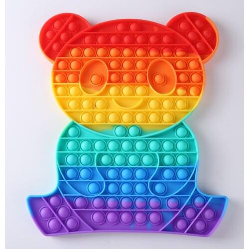 Panda Colored Silicone Push Bubble Fingertip Toy AntiStress Set Stress Reliever Squeeze Adult Kids Sensory Decompression Toys#22
