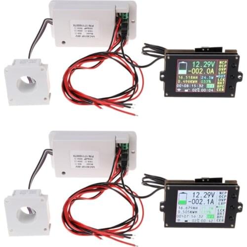 DC 0-80V 0-300A Wireless Multifunction Voltmeter Ampere Meter with Hall Sensor
