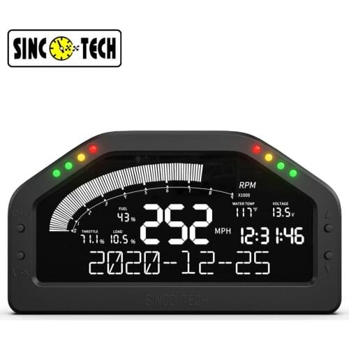 DO921 Sinco Tech Dashboard Race Display OBDll Bluetooth Gauge Multicolor Screen Dashboard racing gauge