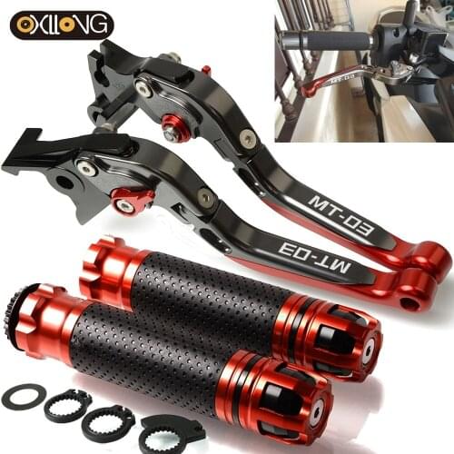 For YAMAHA MT-03 MT03 MT 03 2015 2016 2017 2018 Motorcycle Adjustable Brake Clutch Levers Handlebar Hand Grips Handle bar Grip