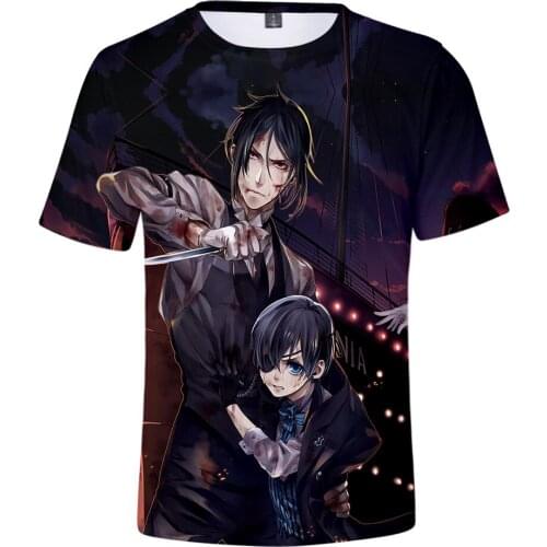 Aikooki New Black Butler 3D T Shirt Men/Women Popular Casual Harajuku Anime T shirt 3D Print Black Butler Short T-shirt Top