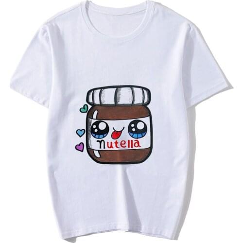 Nutella printed T-shirt ladies T-shirt cartoon Kawaii Harajuku graphic T-shirt Korean style street clothing female