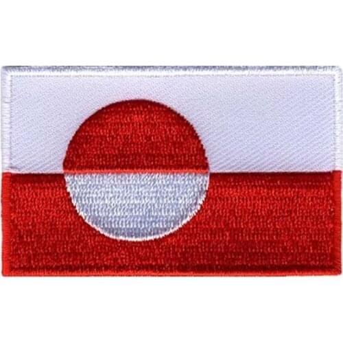 Greenland Embroidery Patch/Embroidered Iron On Patches Made by Twill with Flat Border and Iron On Backing Free Shipping
