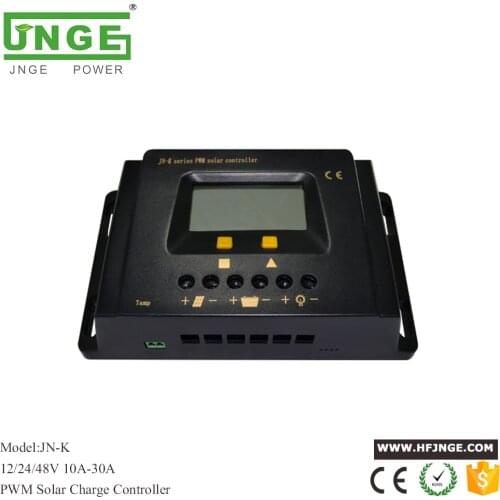 JNGE Power 10-30A PWM solar charge controller 12v/24v auto LCD display timer and light control with 5v USB full protection
