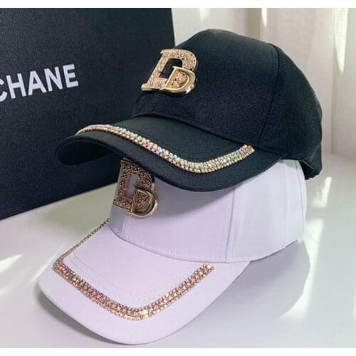 Fashion Brand Diamond D Letter Baseball Cap For Women Summer Outdoor Sun Protection Hat 2021 Autumn Casual Ladies Caps