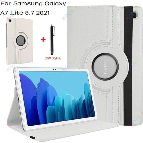 360 Degree Rotating Stand Leather Case Auto Sleep/Wake for Samsung Galaxy Tab Samsung Tab A7 Lite T220/T225 2021 Case + Free Pen