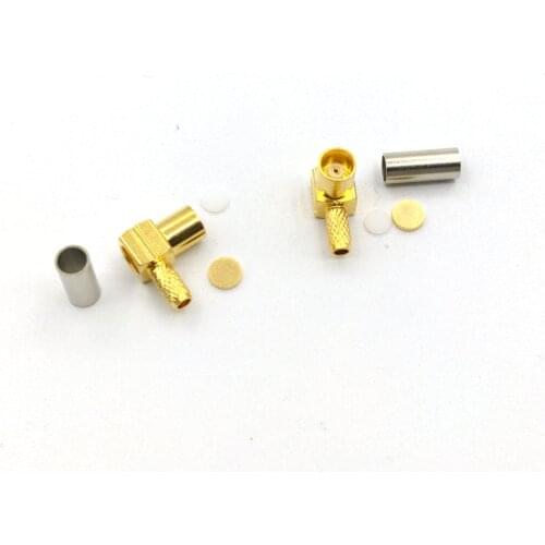 Brass MCX CONNECTOR MCX Crimp Female Jack Right Angle RA RF Connector For LMR100 RG316 RG174 CABLE