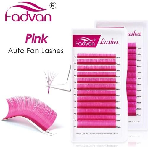 Pink Easy Fanning False Eyelash Extension for Lash Building Auto-blooming DIY 2D/3D/4D/6D... Voluming Lash Extension