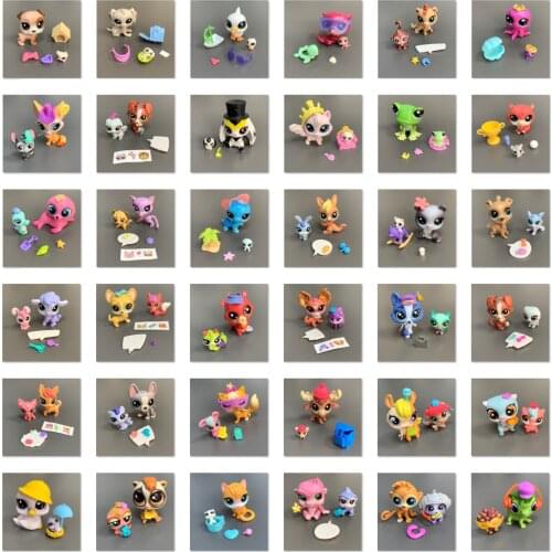 Littlest Mini Pet Shop Animal Pets in the City Cat Puppy Rabbit Horse Goose Bird Interactive Desktop Decor Gift Child Toys Model